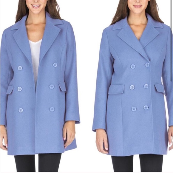 Titanium Blue Double Breast Wool Peacoat 3X - Picture 2 of 4